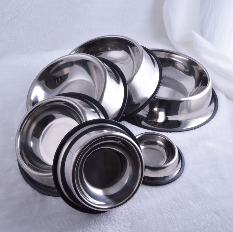 Classic Stainless Steel Bowls your best friend will love having breakfast, lunch and dinner out of them. Easily cleaned, and stored.